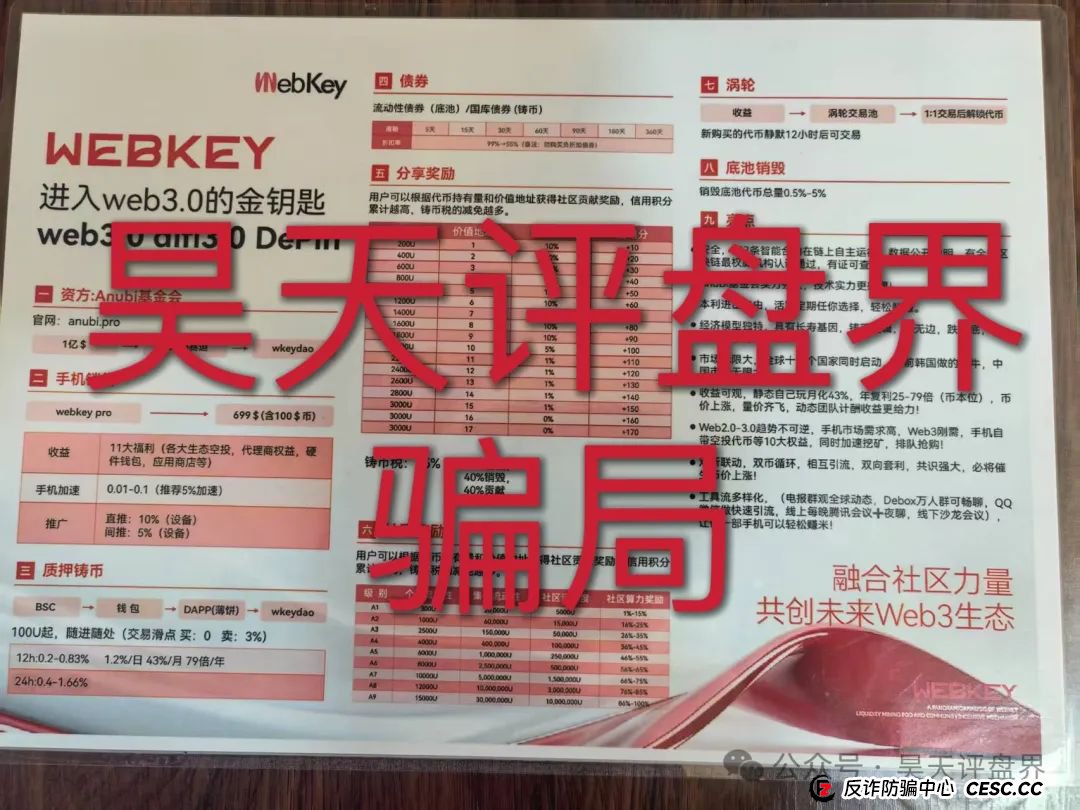【Webkey】WkeyDAO分红类资金盘骗局，26万会员，操盘手圈钱几十亿，泡沫
