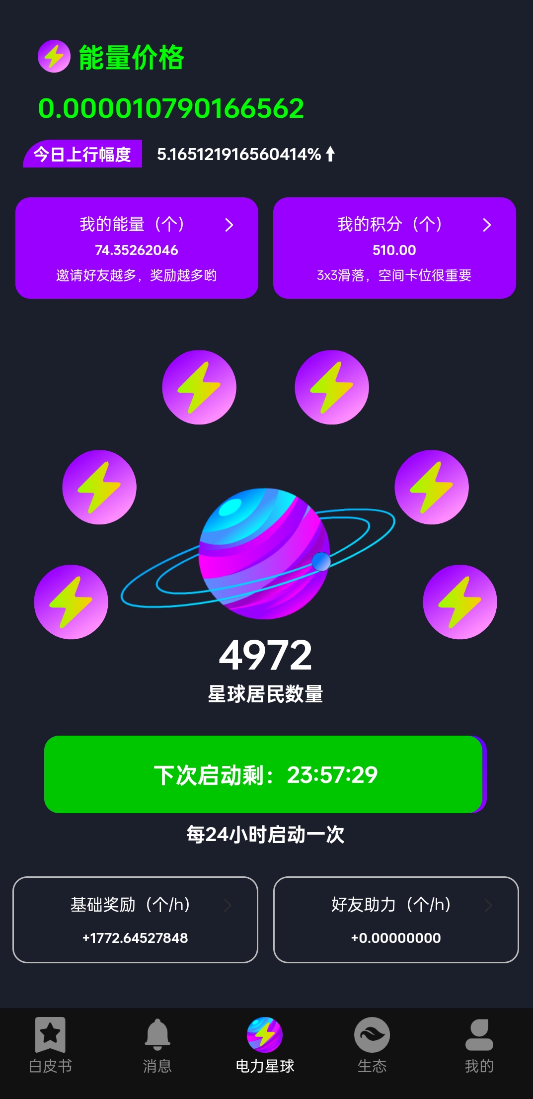 电力星球，不用投资一分钱，每天七分钟