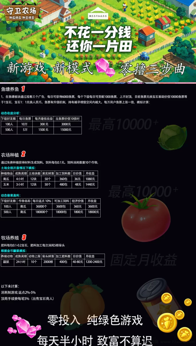 守卫农场首码内测！解锁赚钱农场生活，经营每日有赚！