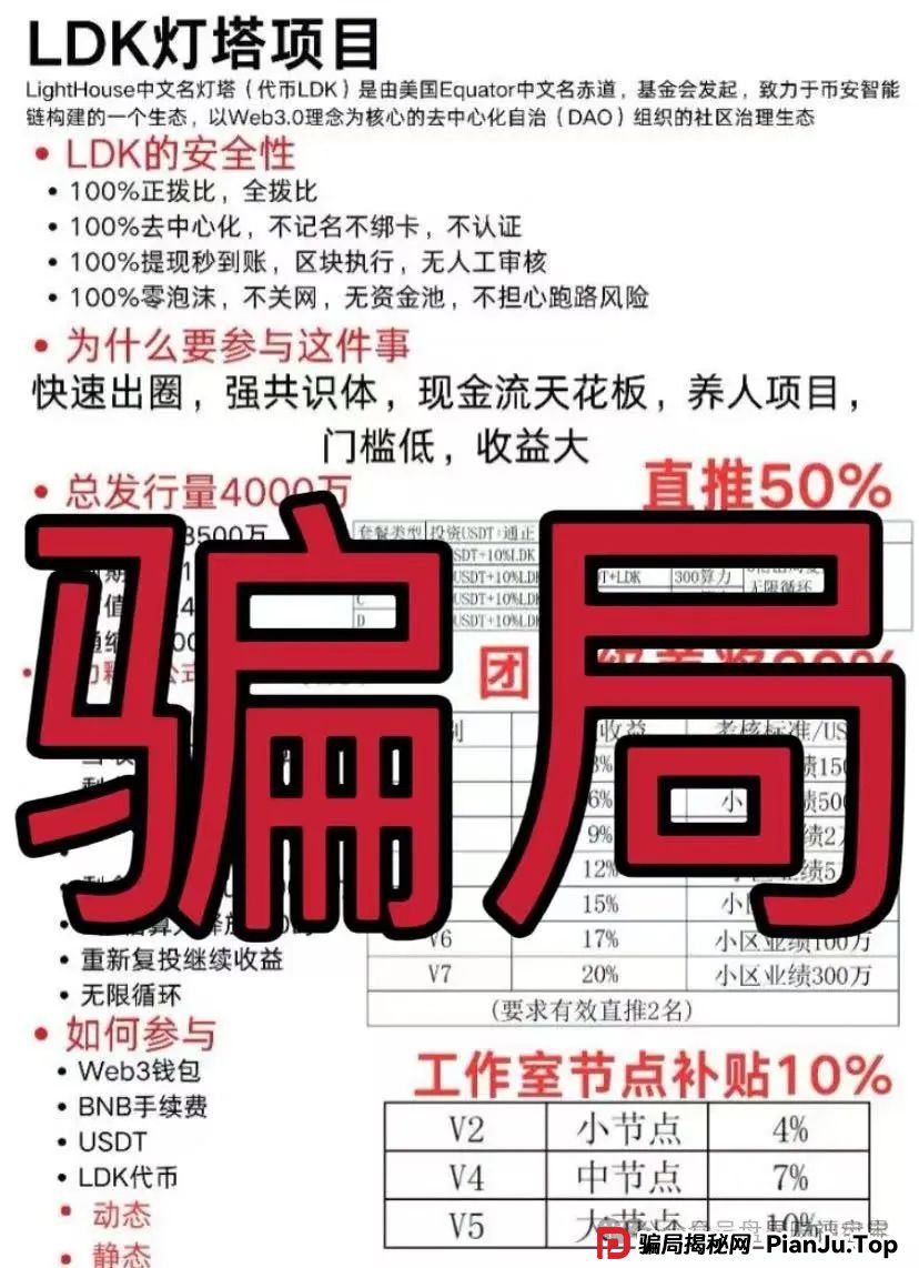 【曝光】“LDK灯塔”资金盘骗局全解析：披着区块链外衣的“庞氏陷阱