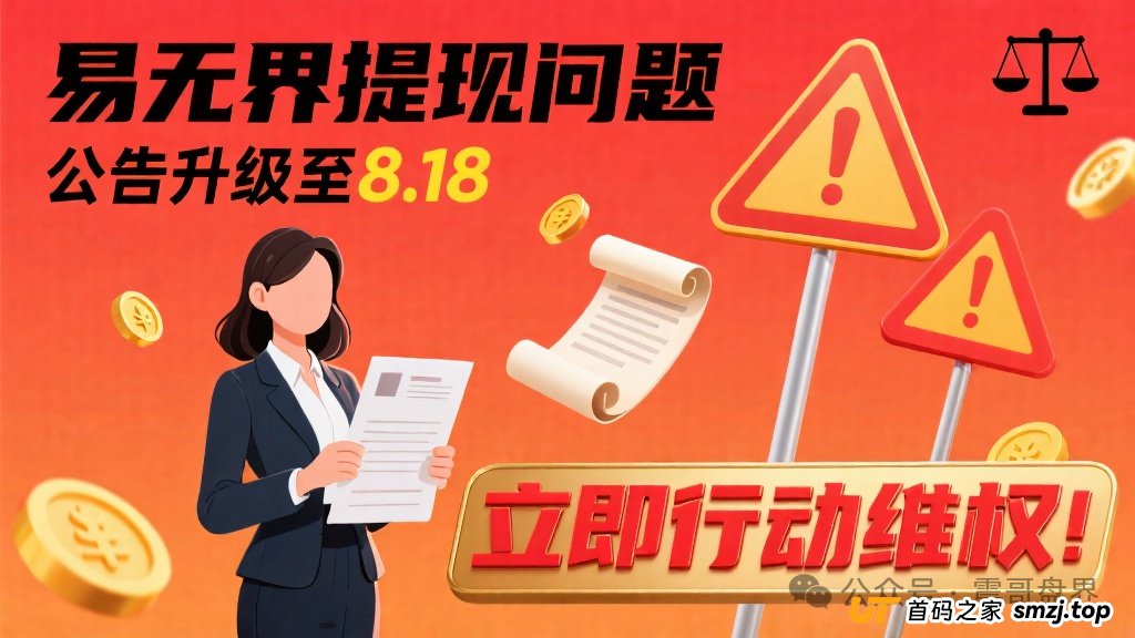 易无界提现已经出问题，发公告升级到8月18号，该维权了