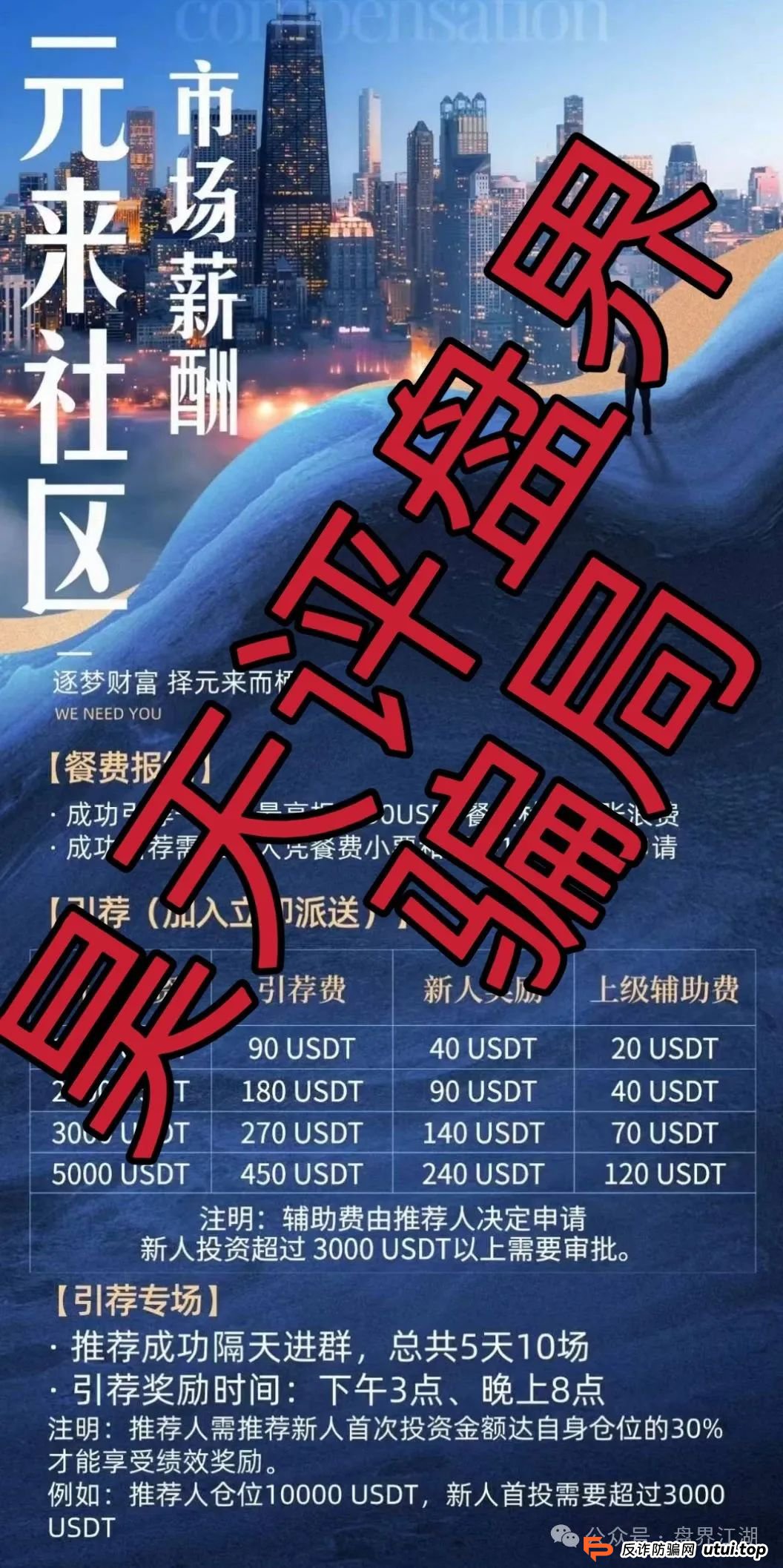 元来社区UBS跟单类资金盘骗局，典型的一轮圈杀猪盘，高度预警，看见一定要远