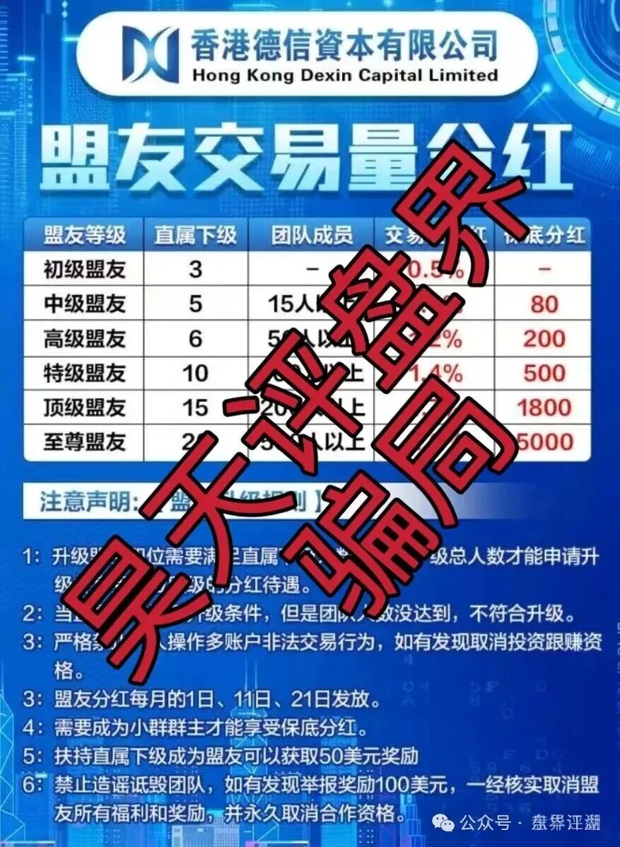 德信资本(VT交易所)跟单类资金盘骗局,平移的重启盘,大量单割会员,高度预警,即将崩盘跑路! 德信资本(VT交易所)跟单类资金盘骗局,平移的重启盘,大量单割会员,高度预警,即将崩盘跑路!