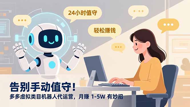 告别手动值守！多多虚拟类目机器人代运营，月赚 1-5W 有妙招(1)