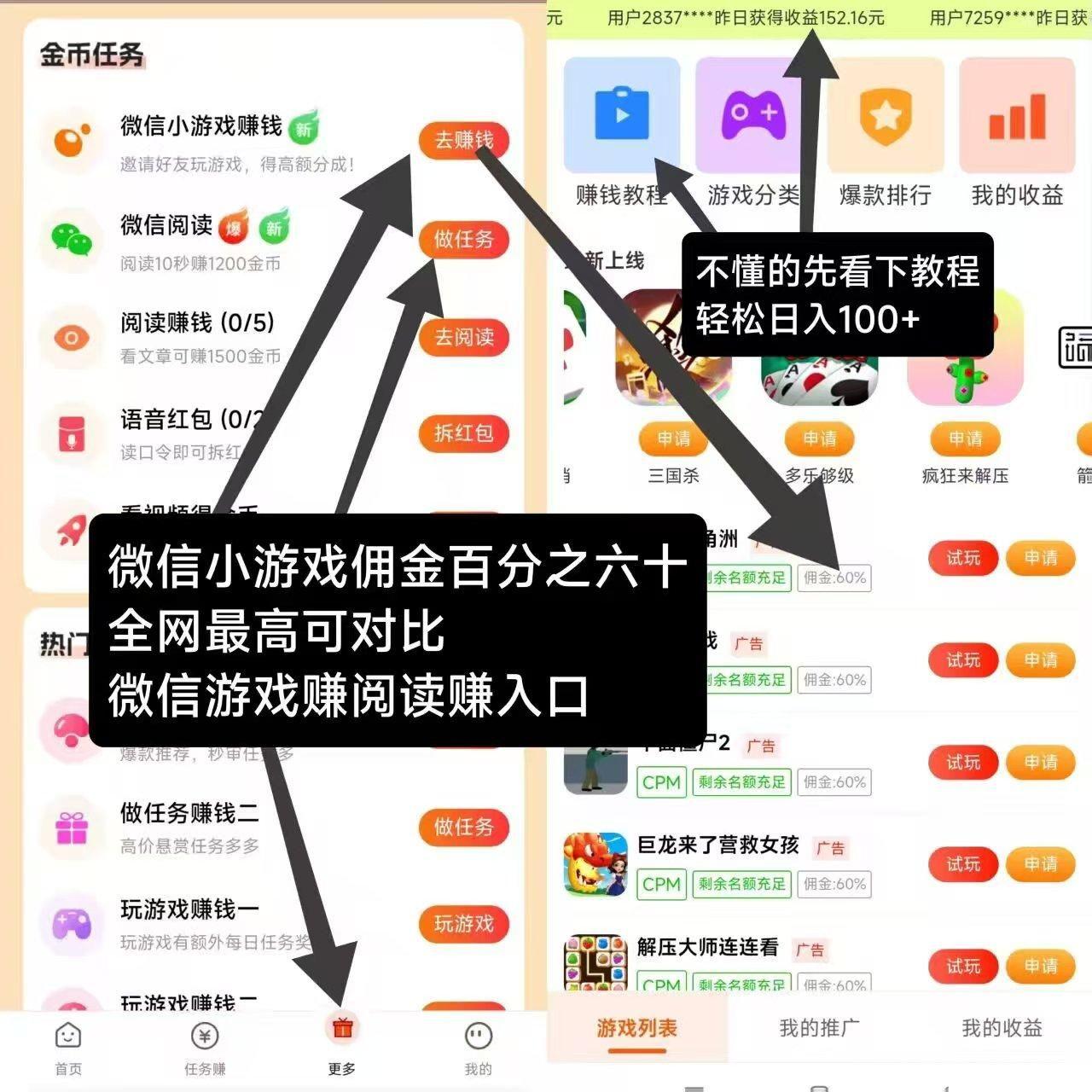 微信小游戏佣金最网最高可对比，轻松日入过百