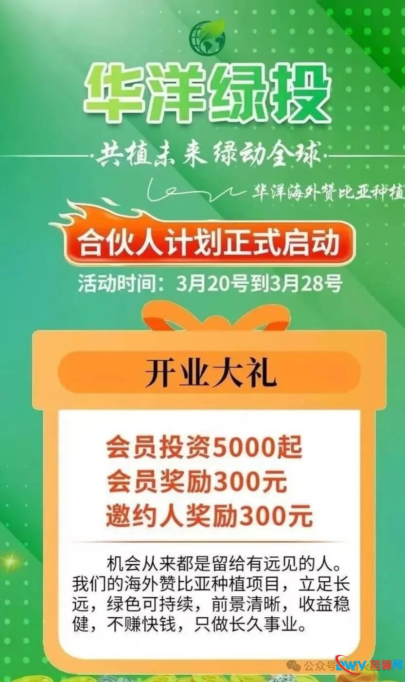 “华洋绿投”骗局全解析：日息近1%、保本返利？实为包装精美的金字塔式传销