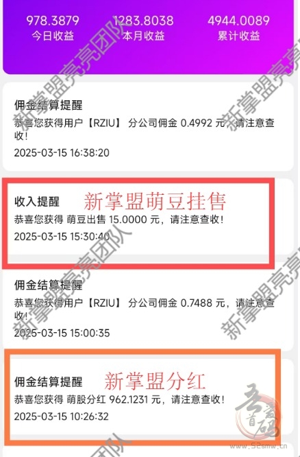 新掌盟内测1年多正式上线,每天签到获取萌豆可交易变现,可参与平台分红,推广有管道收益。(3) 新掌盟内测1年多正式上线,每天签到获取萌豆可交易变现,可参与平台分红,推广有管道收益。(3)