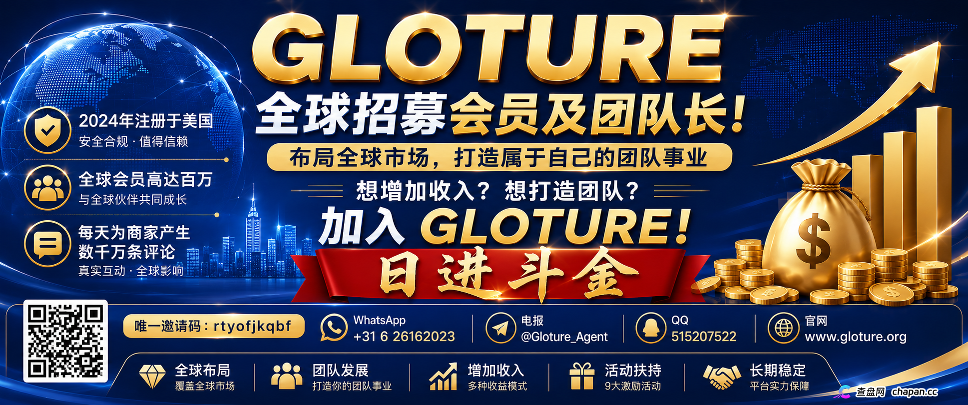GLOTURE｜全球招募会员及团队长！布局全球市场，打造属于自己的团队事业，想增加收入？想打造团队？加入 GLOTURE！